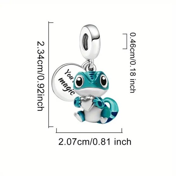 Cartoon Baby Chameleon Charm Character Bracelet NOT included - Picture 3 of 3